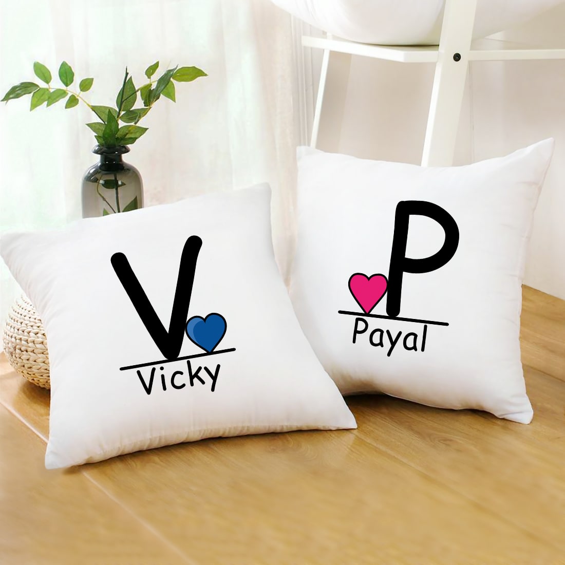 Personalized Couple name Cushion with filler