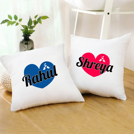 Personalized Name Couple Cushion With Filler