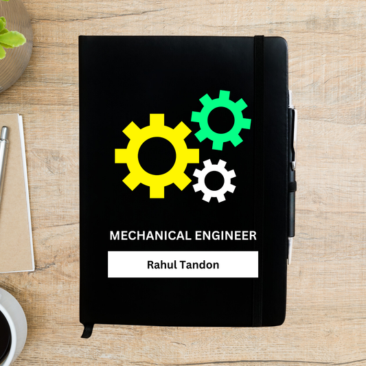 Mechanical  Engineer Set of Gears Personalized Diary