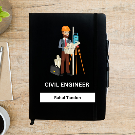 Civil Engineer Caricature Personalized Diary