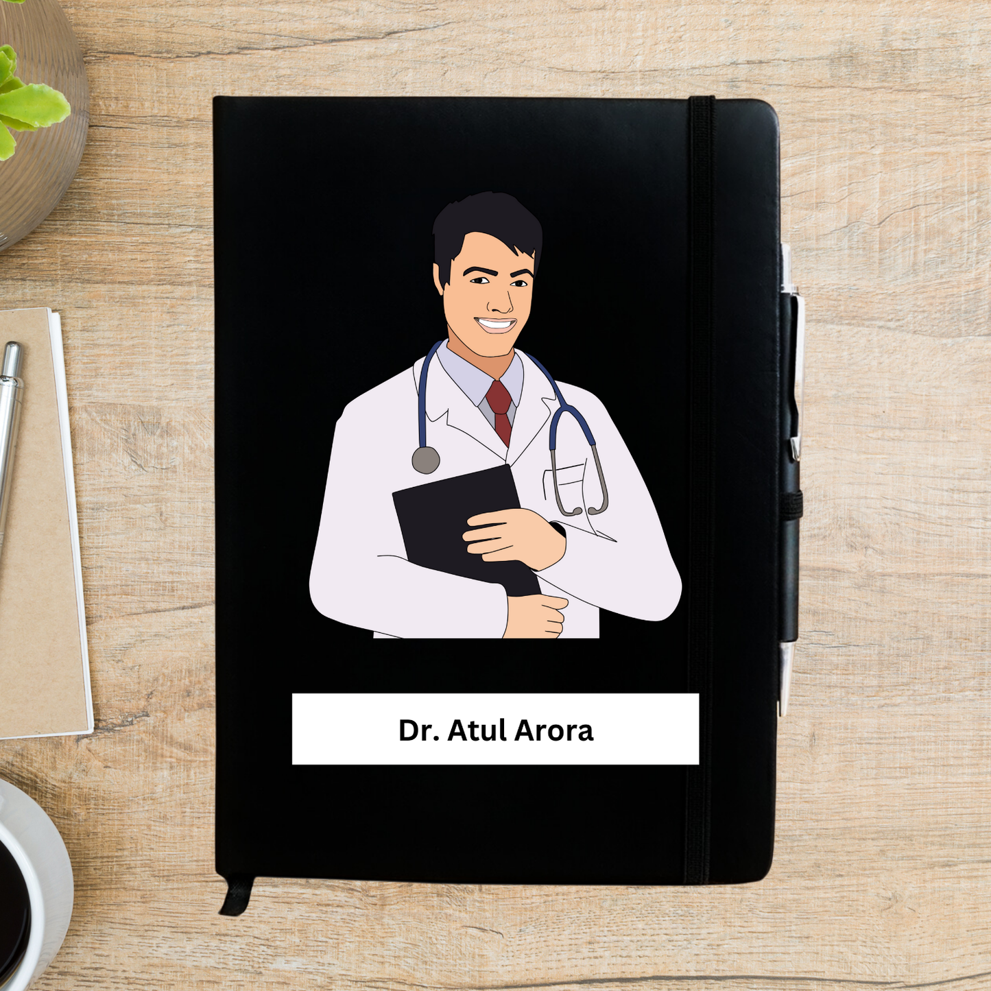 Male Doctor caricature Personalized Diary