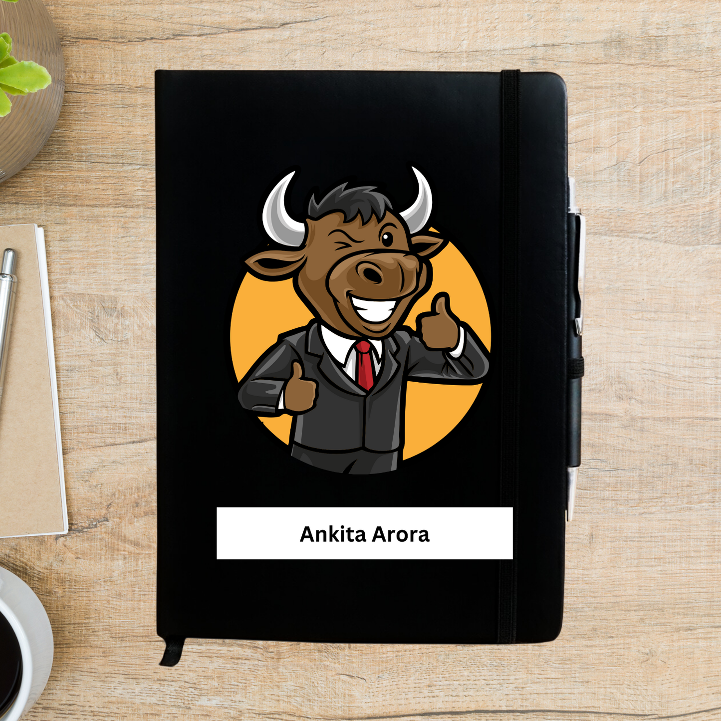 Investment Bull Caricature Personalized  Diary