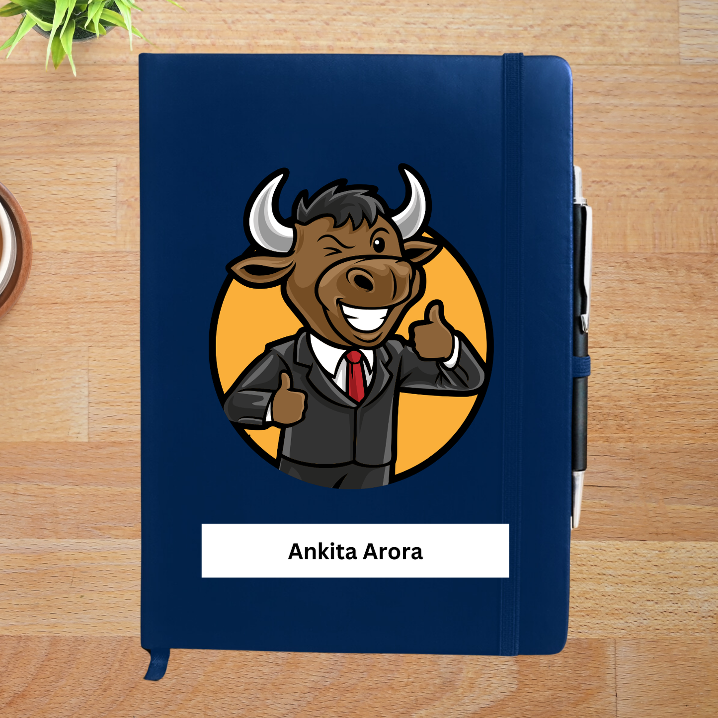 Investment Bull Caricature Personalized  Diary