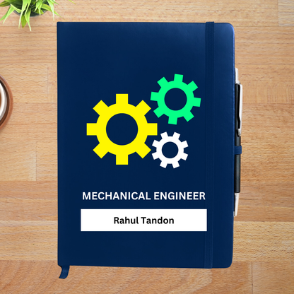 Mechanical  Engineer Set of Gears Personalized Diary