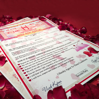 Personalized Love contract with Love Certificate