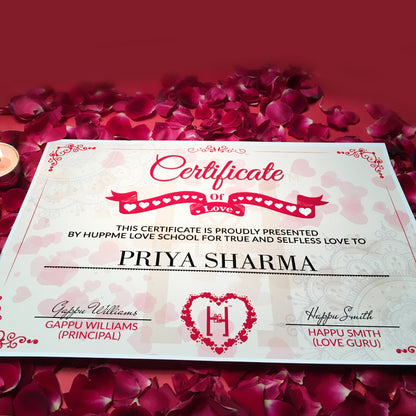 Personalized Love contract with Love Certificate