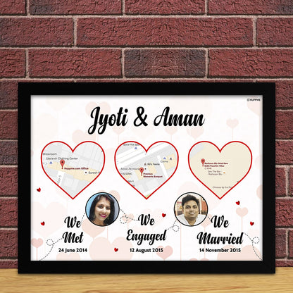 We Met we enggaged personalized photo frame.