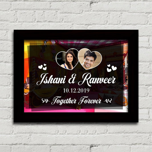 Together Forever Couple Name Weding Date photo frame Frame