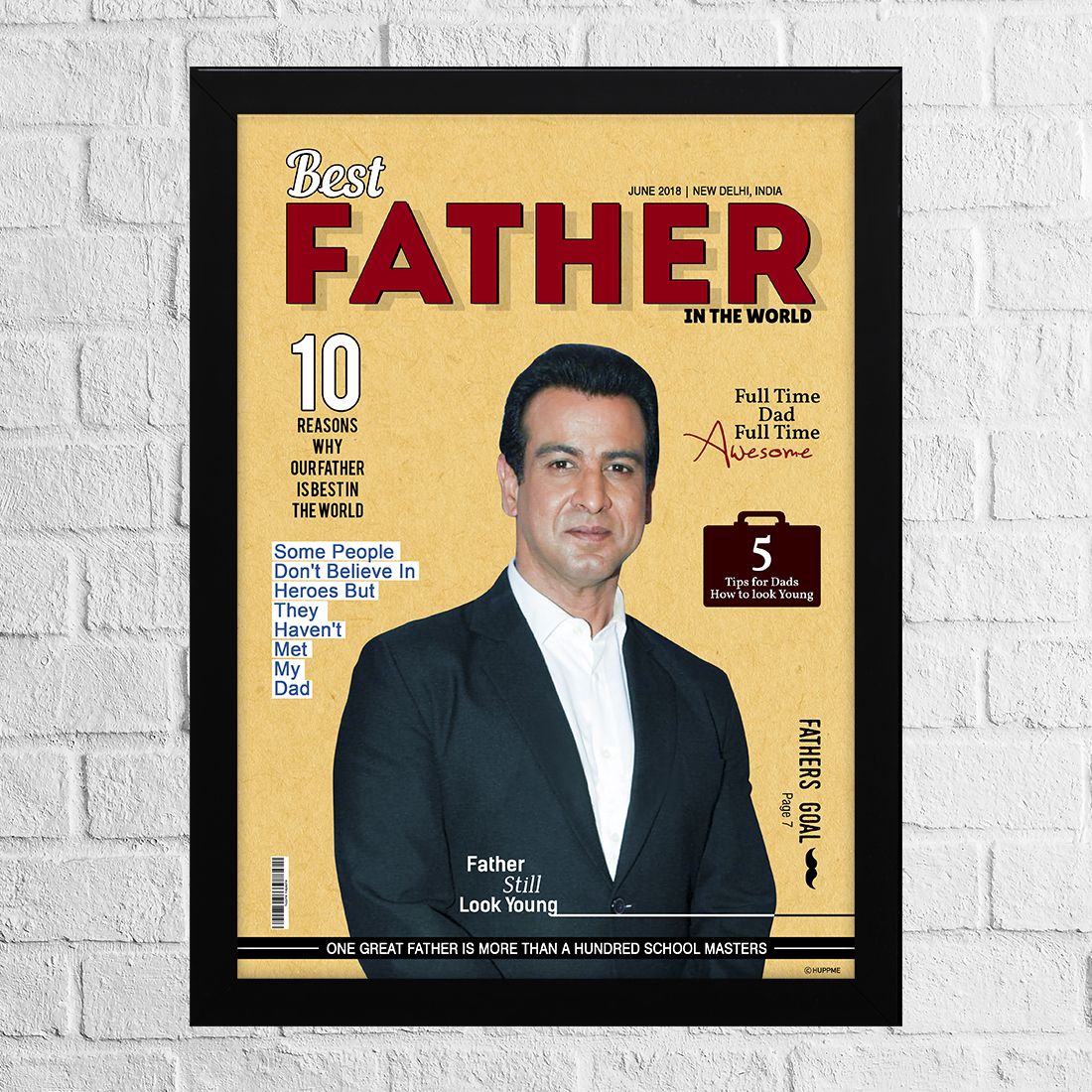 Personalized Best Father Framed Magazine