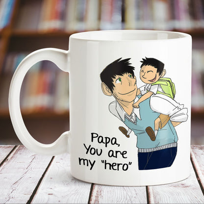 Papa You Are My Hero White Mug