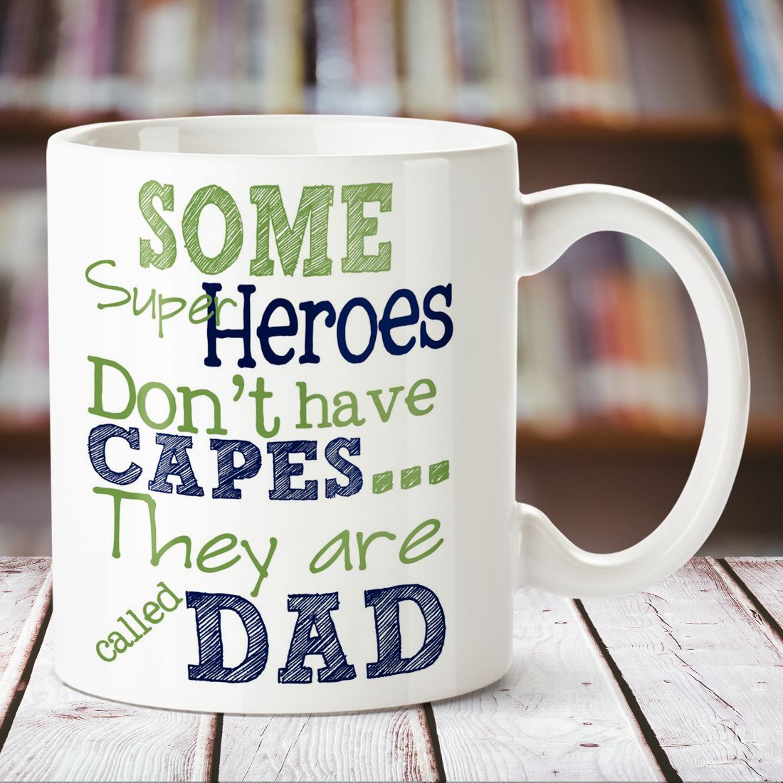 Super Hero Dad White Mug