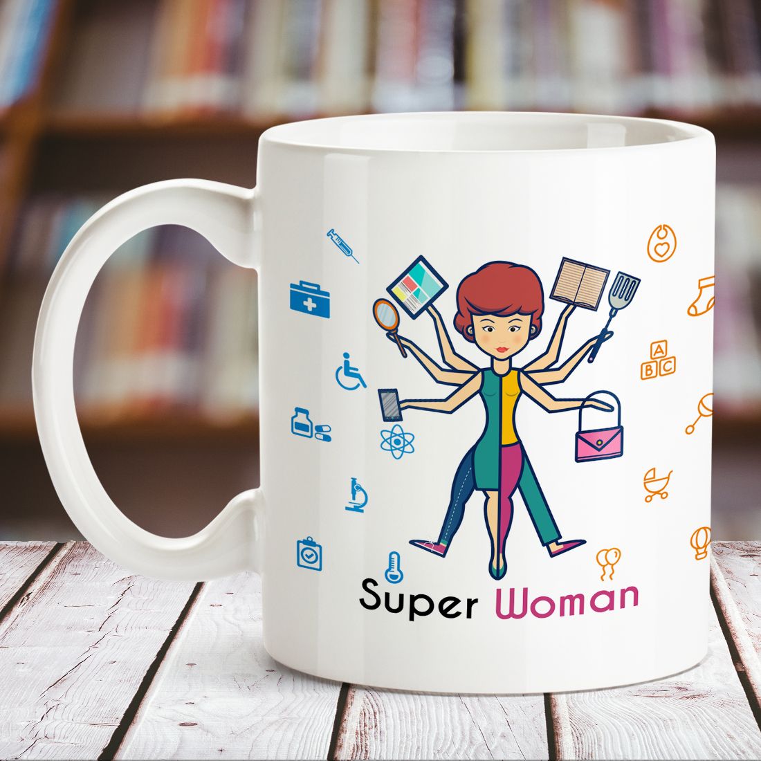 Super Woman White Coffee Mug