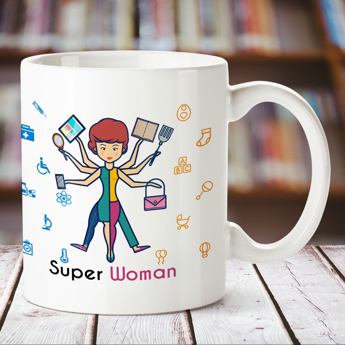 Super Woman White Coffee Mug