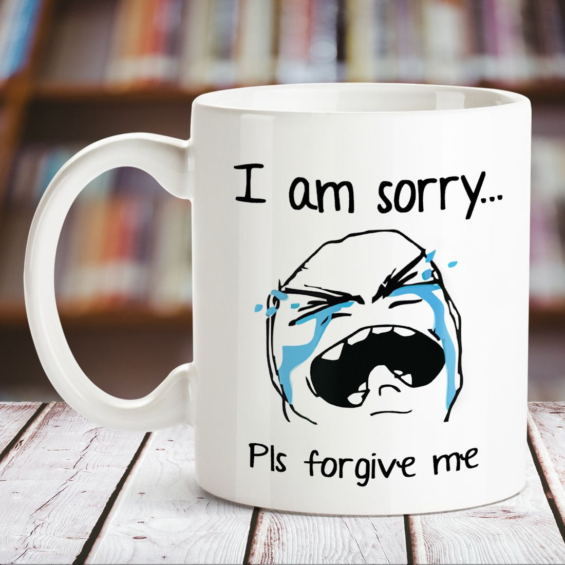 Sorry - Crying Troll White Mug