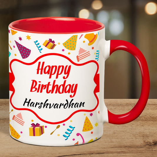 Personalized Happy Birthday Name Inner Red Mug