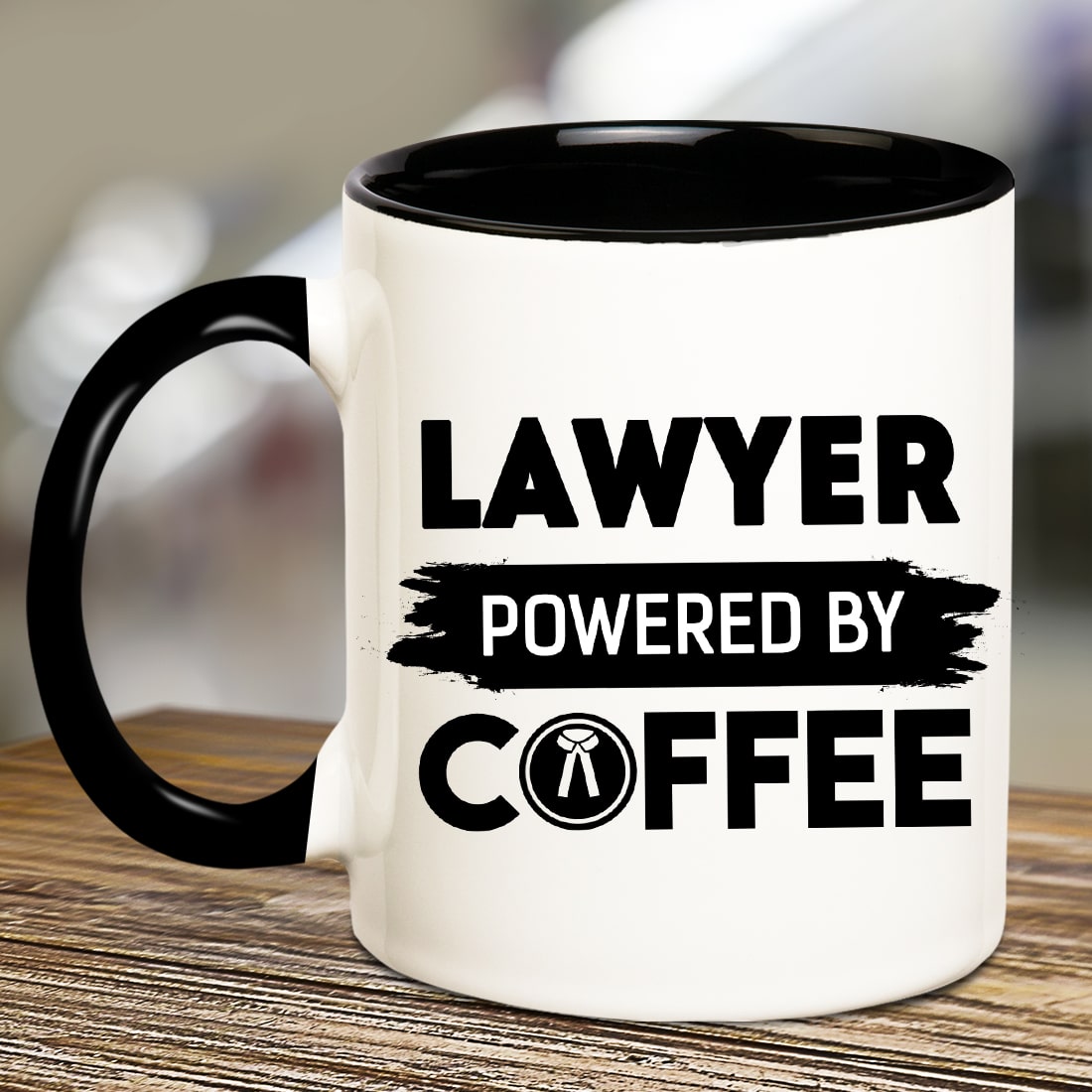 Lawyer Powered By Coffee Inner Black Mug