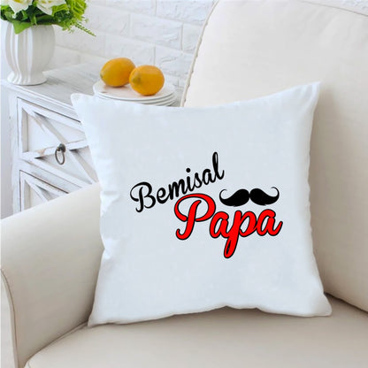 Bemisal Papa 16 inches White Cushion With Filling