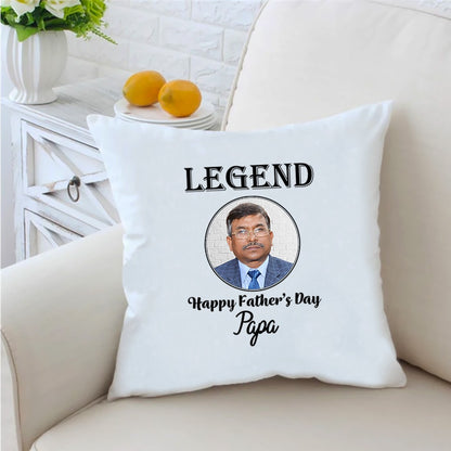 Legend Happy Father's Day 16 inches White Cushion With Filling