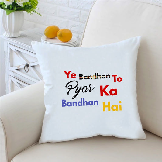 Ye Bandhan To 16 inches White Cushion With Filling