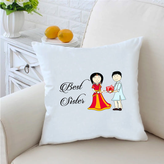 Best Sister 16 inches White Cushion With Filling