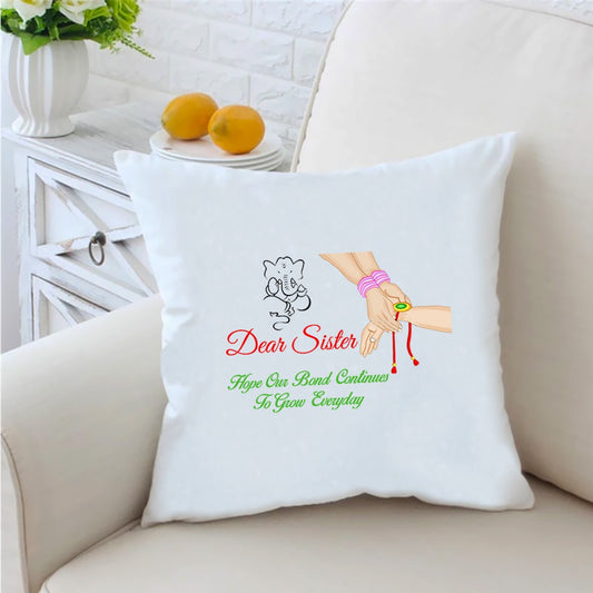 Dear Sister 16 inches White Cushion With Filling