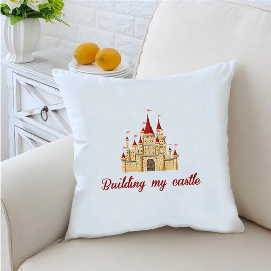 Building-Castle  16 inches White Cushion With Filling