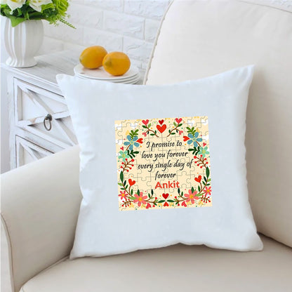 Personalized Promise 16 inches White Cushion With Filling