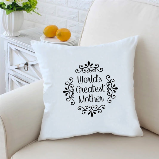 World S Greatest Mom 16 inches White Cushion With Filling