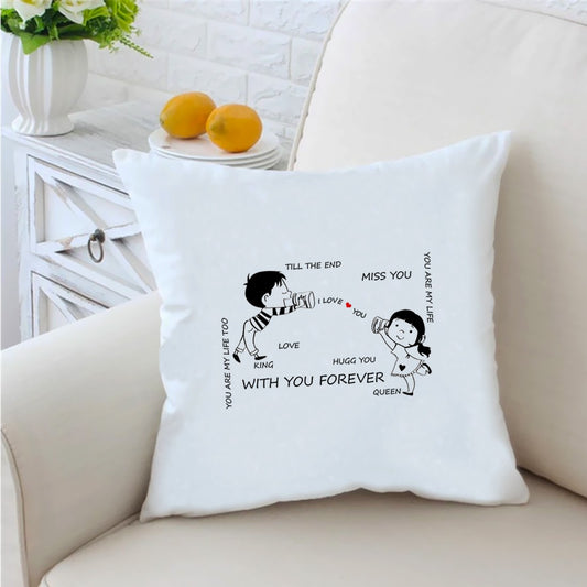 With You Forever 16 inches White Cushion With Filling