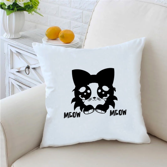 Cat Meow Second 16 inches White Cushion With Filling