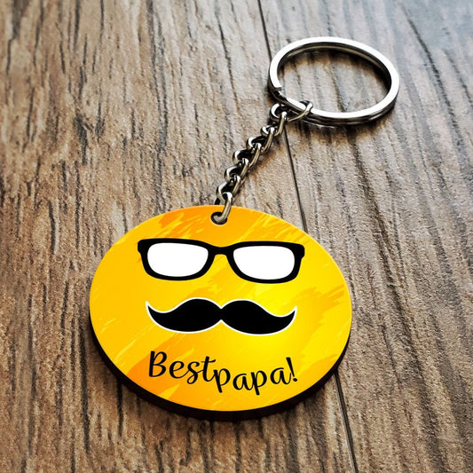 Best Papa Wooden Key Chain