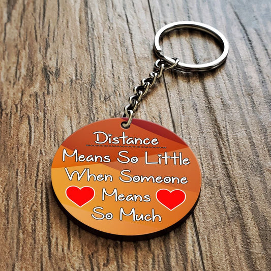 Distance So Little Wooden Key Chain