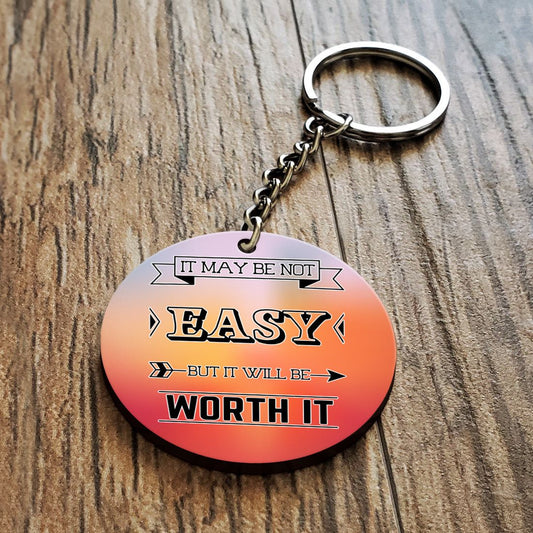 Worth It Wooden Key Chain