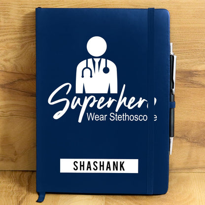 Superhero Wear Stethoscope Personalized Diary.