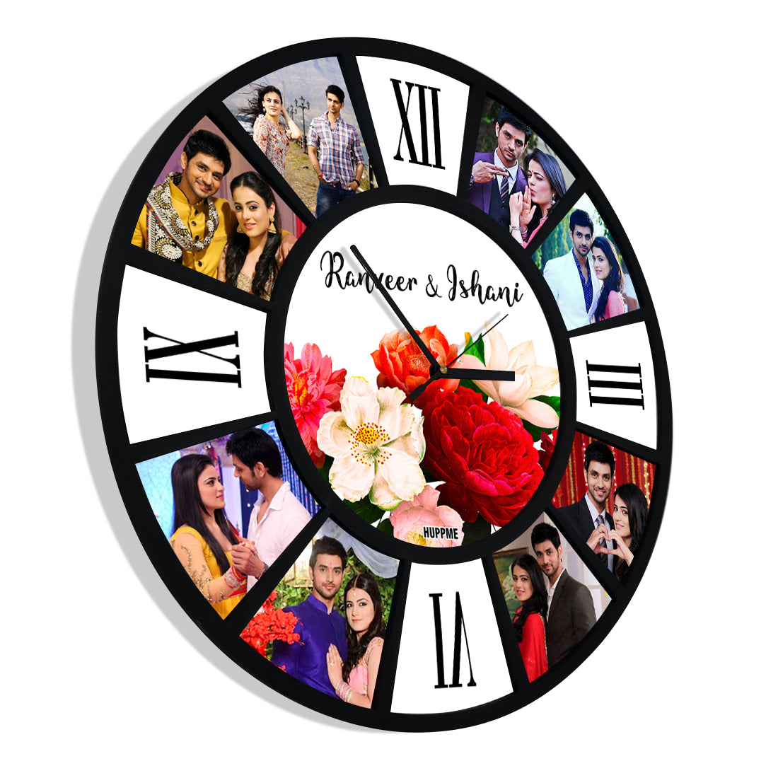 Personalized Photo Romantic 3D Ring (2 Layer) MDF Wall Clock - 40 cm