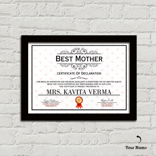 Personalized Best Father/Mother Framed Certificate