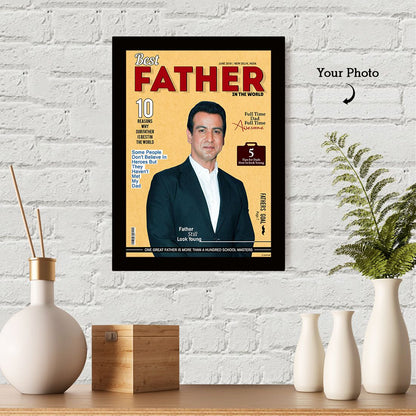 Personalized Best Father Framed Magazine