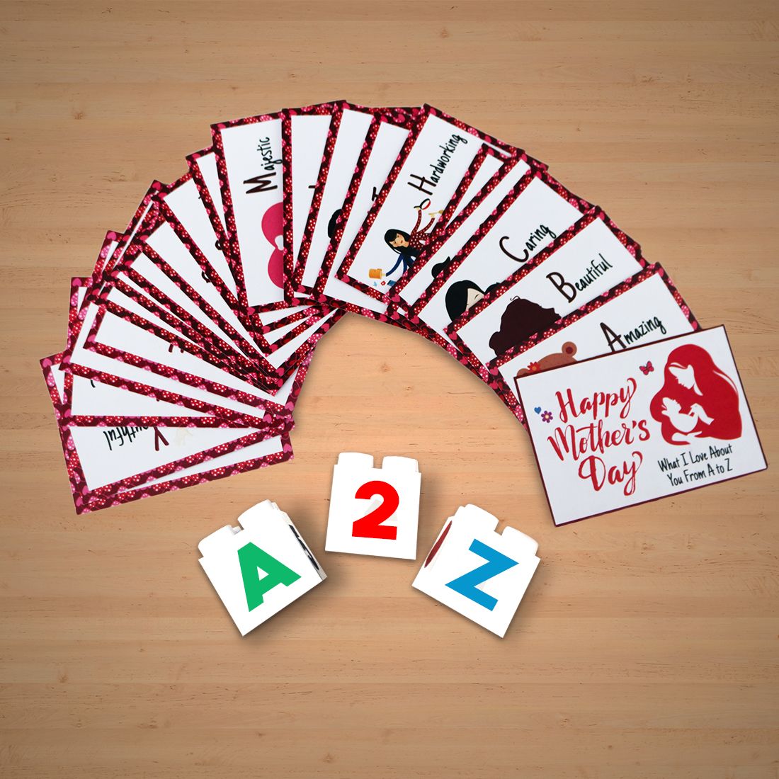 Personalized A to Z Cards for Mothers